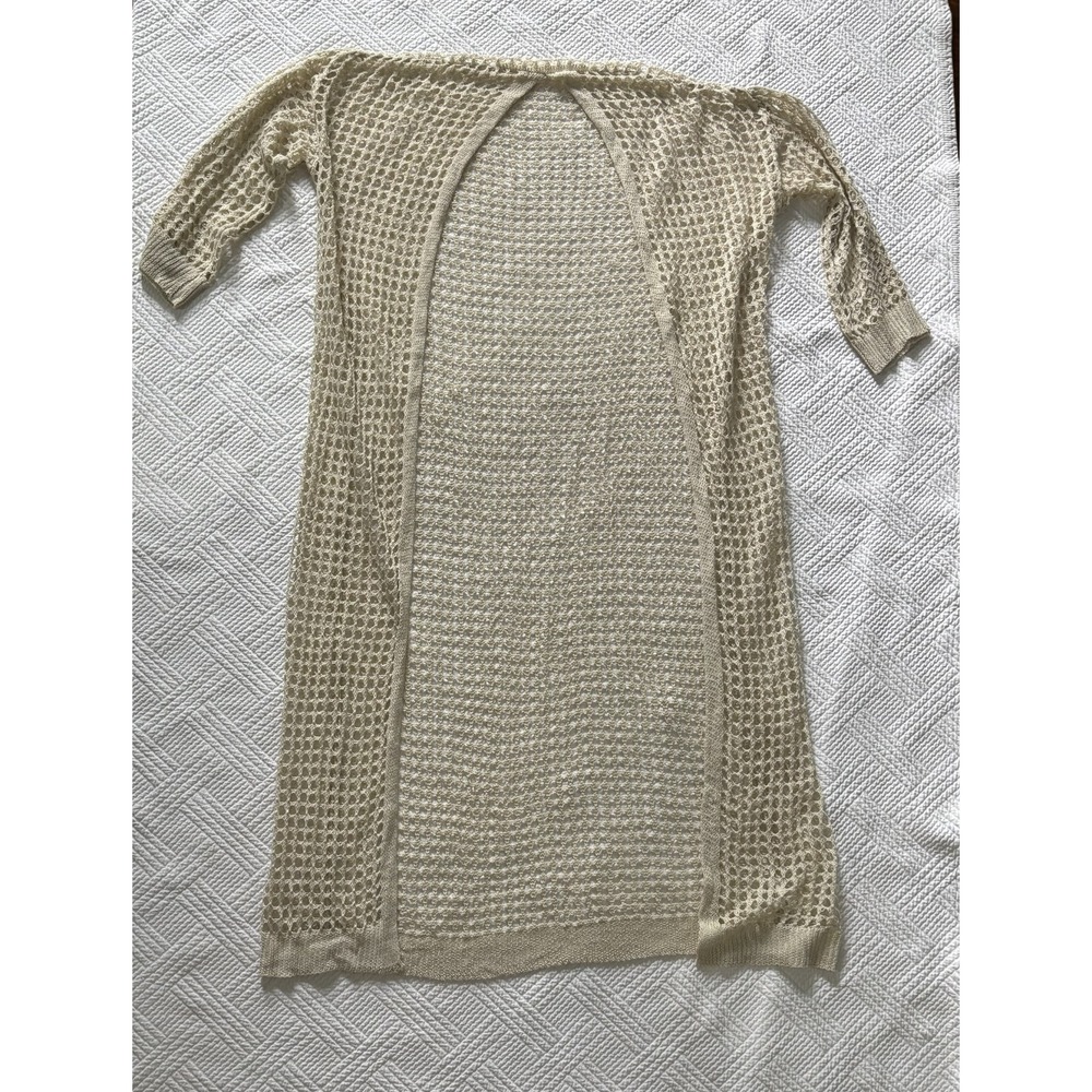 Cover Up Duster Cardigan Tan Neutral Women's Size Medium Festival Beach Boho